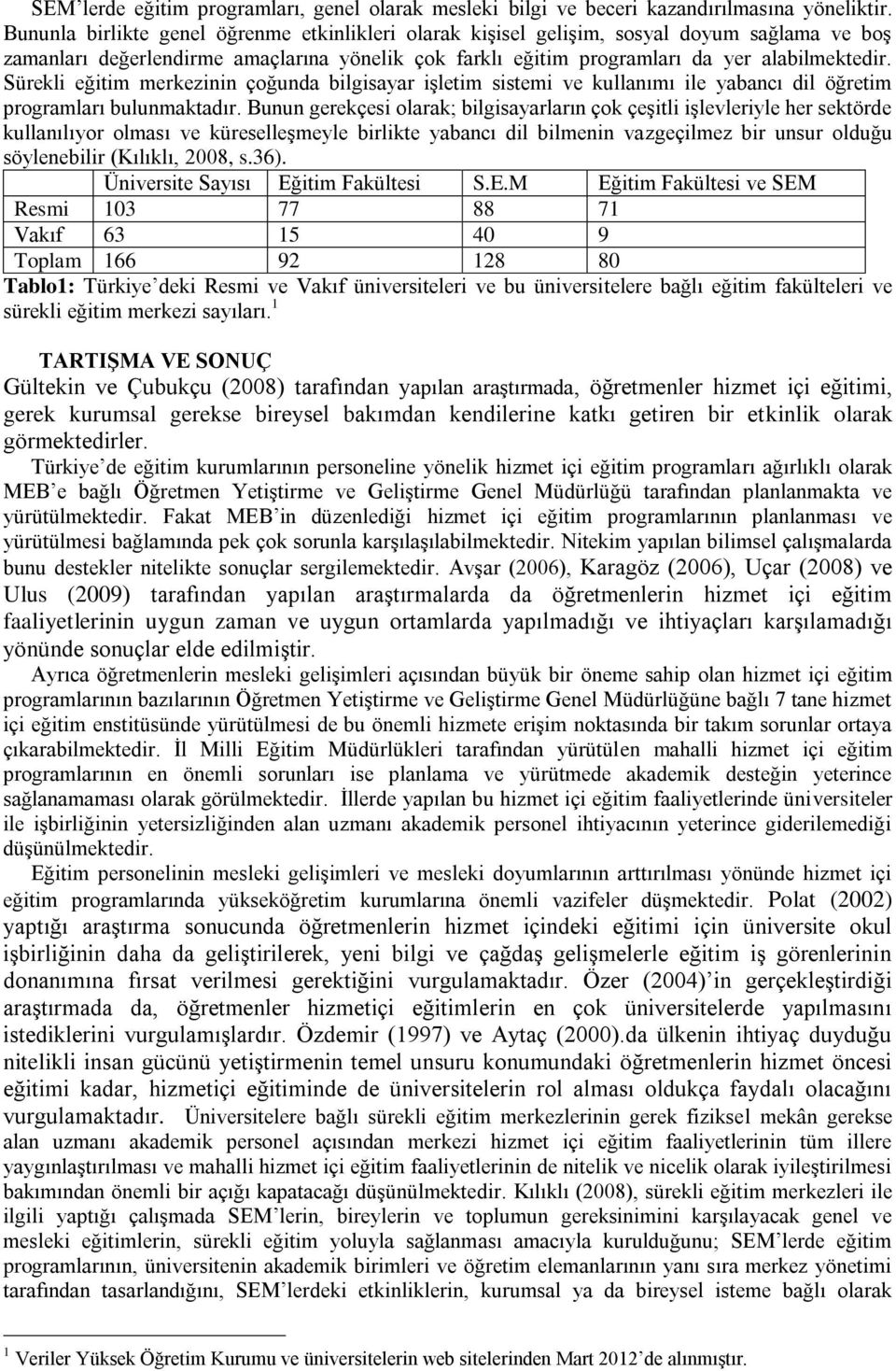 Sürekli eğitim merkezinin çoğunda bilgisayar işletim sistemi ve kullanımı ile yabancı dil öğretim programları bulunmaktadır.