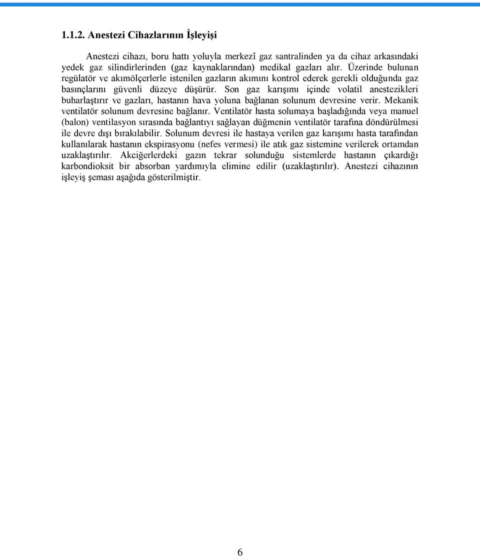 Son gaz karıģımı içinde volatil anestezikleri buharlaģtırır ve gazları, hastanın hava yoluna bağlanan solunum devresine verir. Mekanik ventilatör solunum devresine bağlanır.