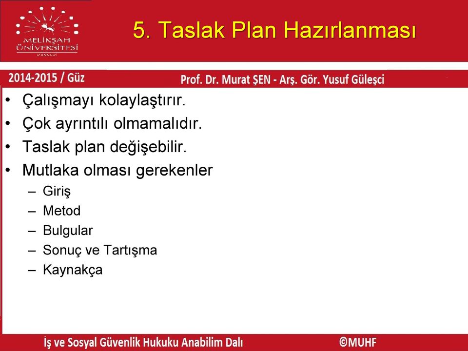 Taslak plan değişebilir.