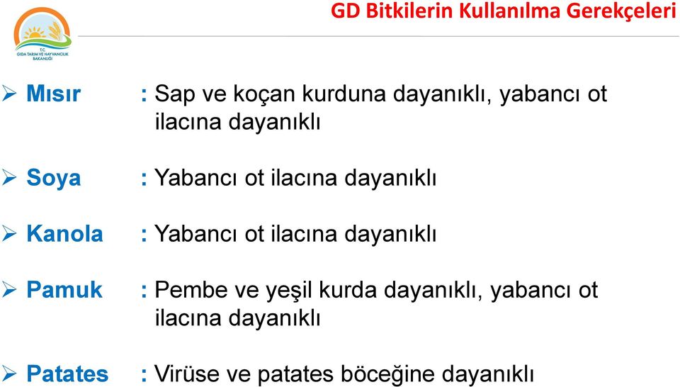 ilacına dayanıklı : Yabancı ot ilacına dayanıklı : Pembe ve yeşil kurda