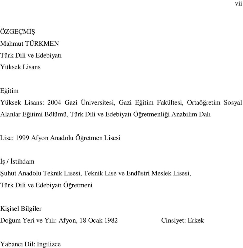 1999 Afyon Anadolu Öğretmen Lisesi İş / İstihdam Şuhut Anadolu Teknik Lisesi, Teknik Lise ve Endüstri Meslek Lisesi,