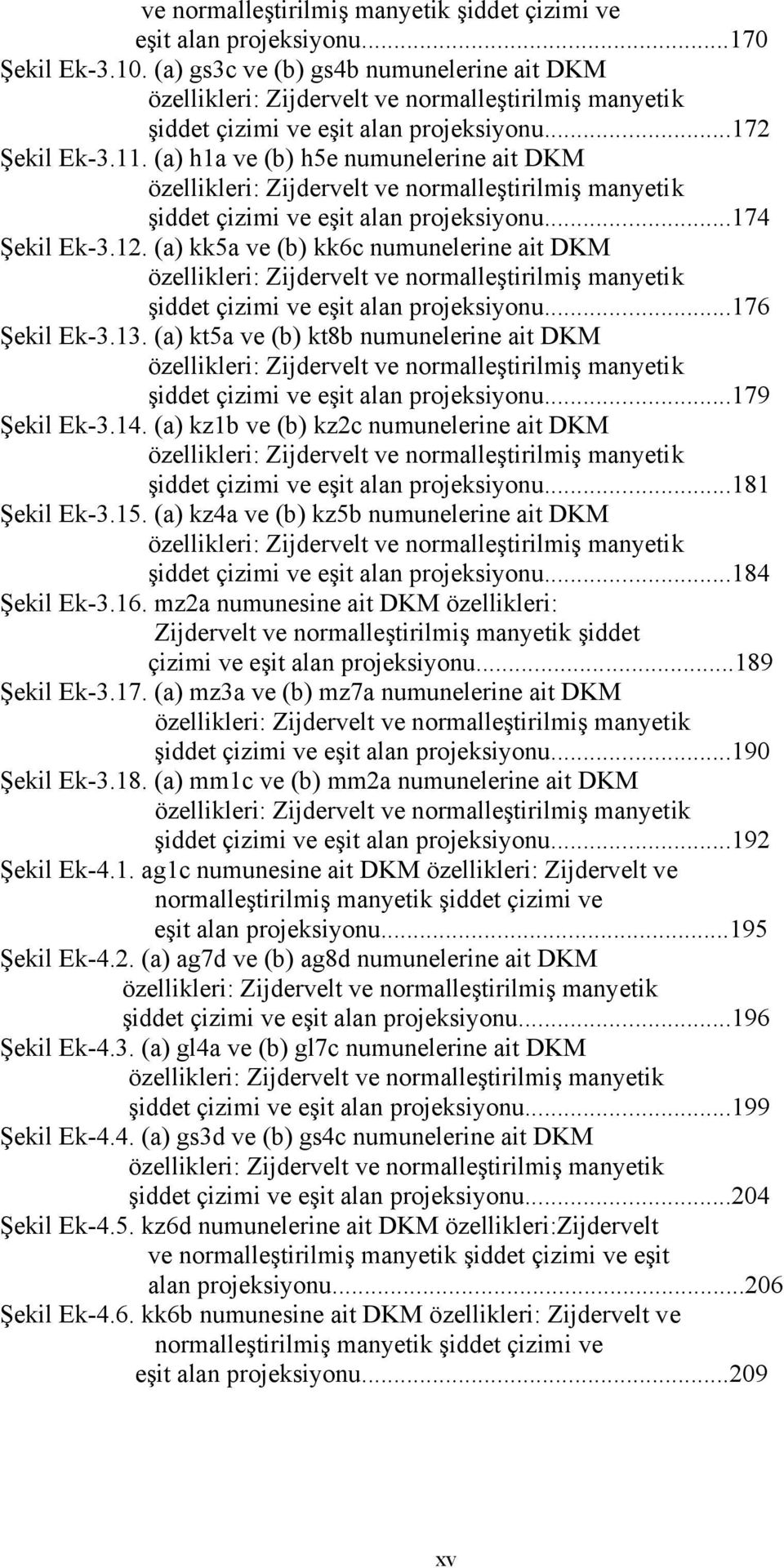 (a) h1a ve (b) h5e numunelerine ait DKM özellikleri: Zijdervelt ve normalleştirilmiş manyetik şiddet çizimi ve eşit alan projeksiyonu...174 Şekil Ek-3.12.