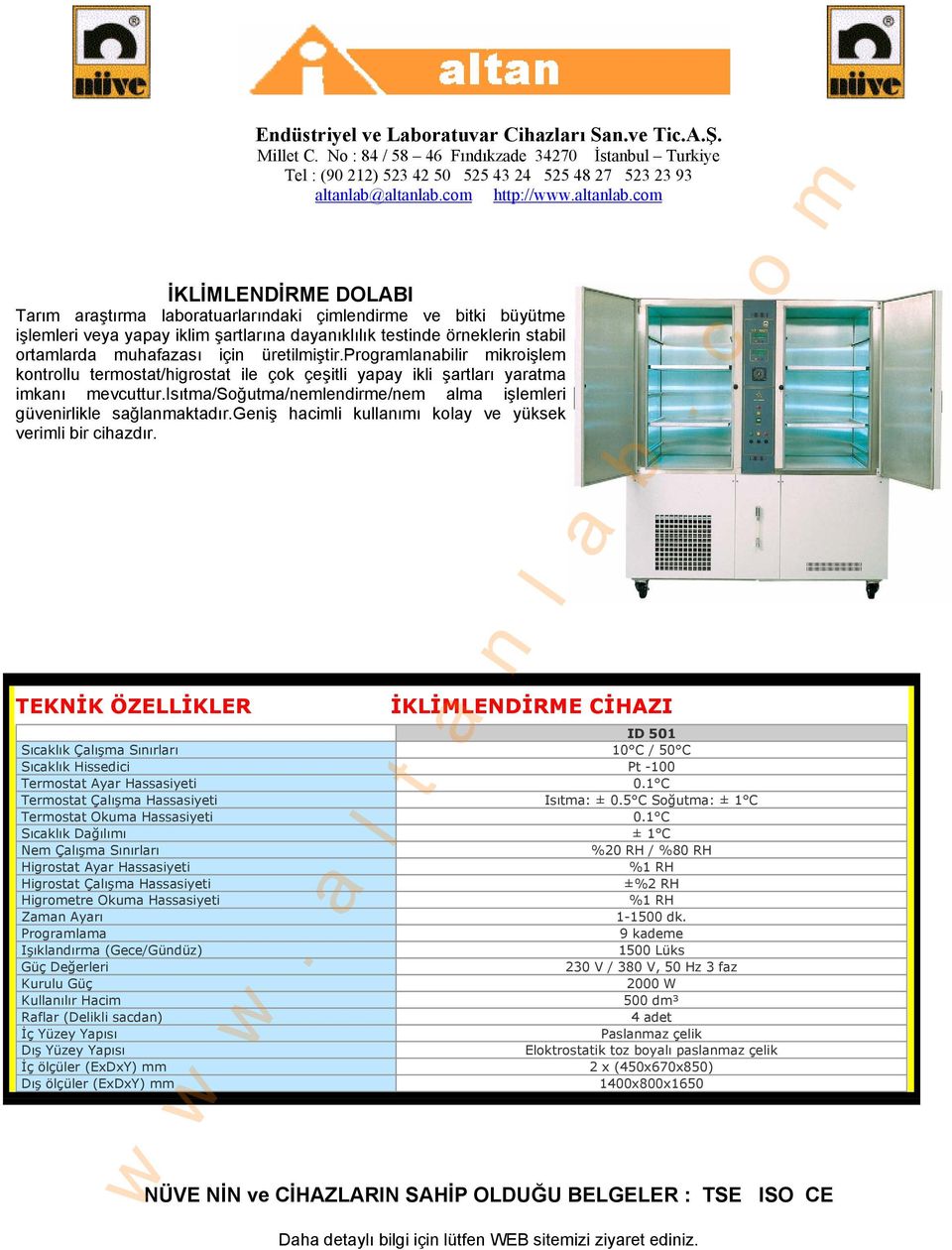 com İKLİMLENDİRME DOLABI Tarım araştırma laboratuarlarındaki çimlendirme ve bitki büyütme işlemleri veya yapay iklim şartlarına dayanıklılık testinde örneklerin stabil ortamlarda muhafazası için