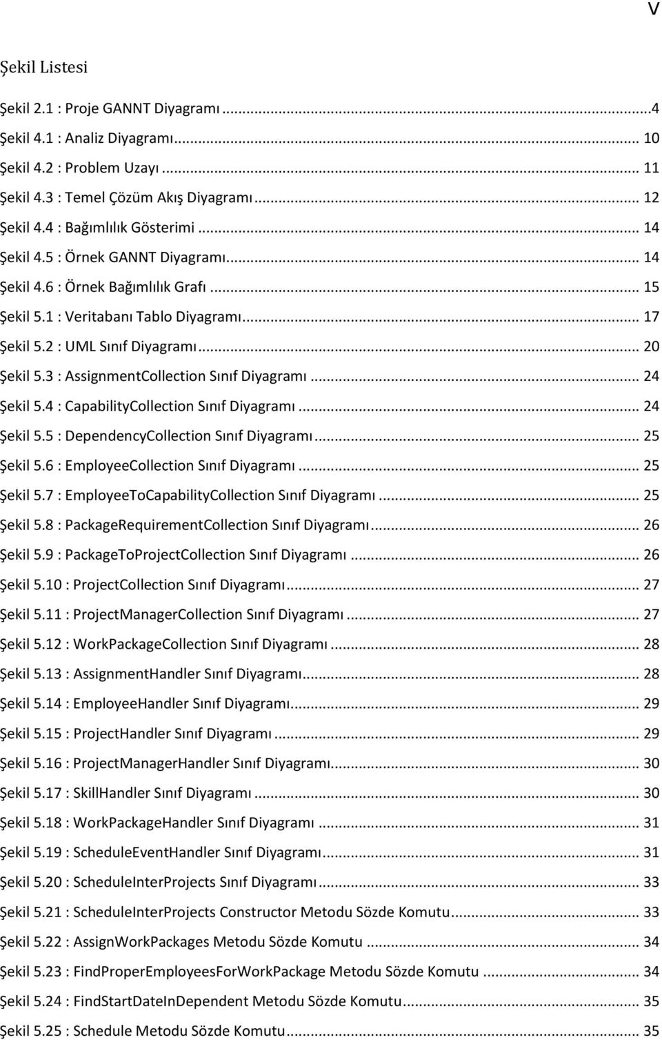 3 : AssignmentCollection Sınıf Diyagramı... 24 Şekil 5.4 : CapabilityCollection Sınıf Diyagramı... 24 Şekil 5.5 : DependencyCollection Sınıf Diyagramı... 25 Şekil 5.