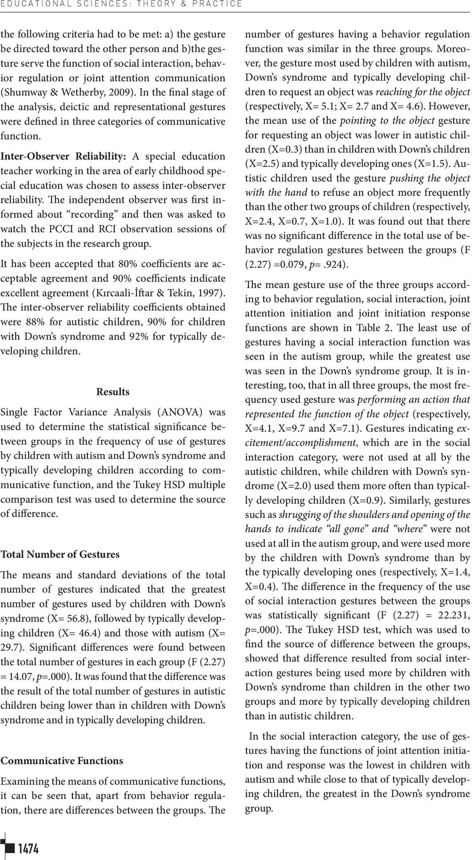 In the final stage of the analysis, deictic and representational gestures were defined in three categories of communicative function.