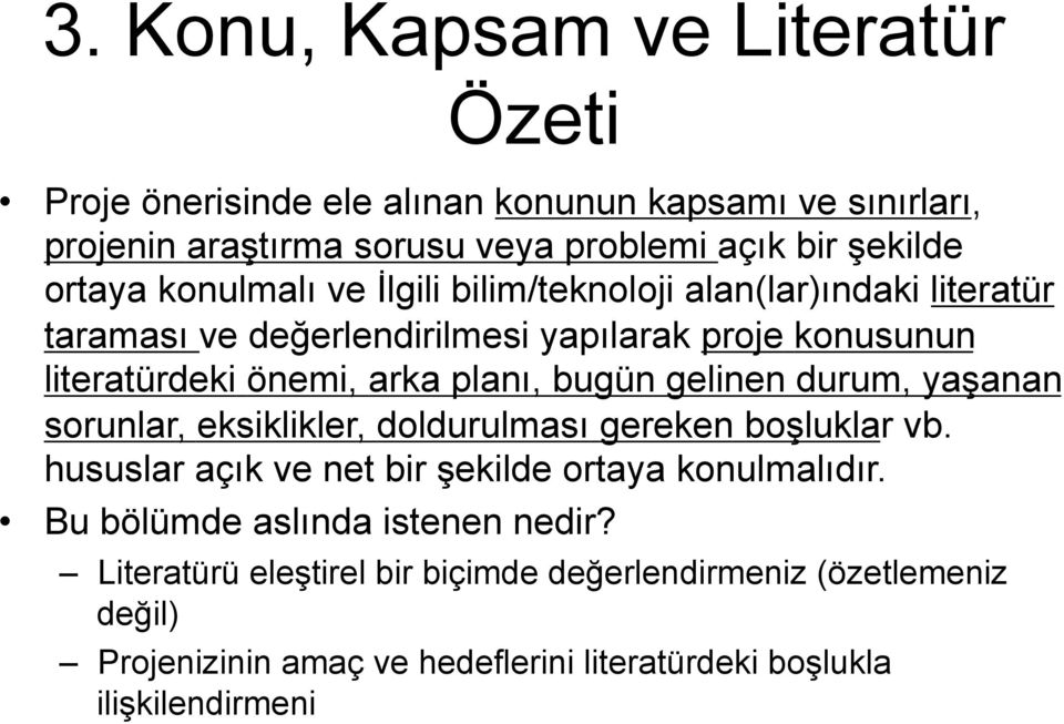 gelinen durum, yaşanan sorunlar, eksiklikler, doldurulması gereken boşluklar vb. hususlar açık ve net bir şekilde ortaya konulmalıdır.