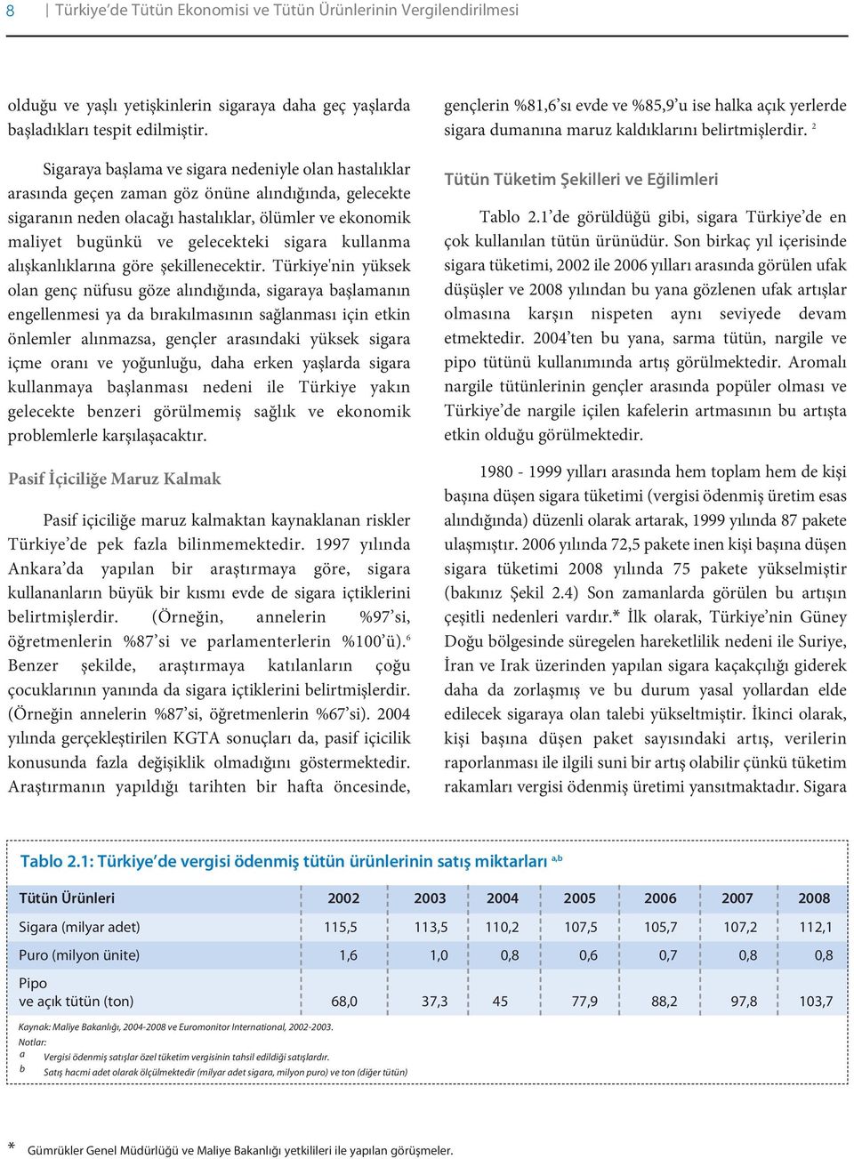 sigara kullanma alışkanlıklarına göre şekillenecektir.