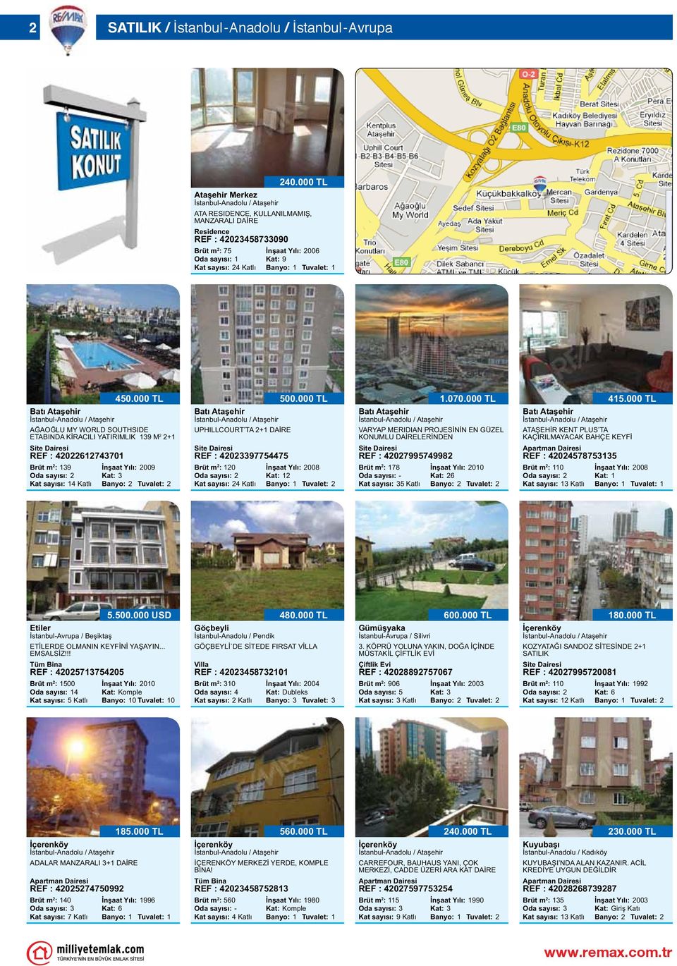 000 TL Brüt m 2 : 139 İnşaat Yılı: 2009 Oda sayısı: 2 Kat: 3 Kat sayısı: 14 Katlı Banyo: 2 Tuvalet: 2 UPHILLCOURT TA 2+1 DAİRE REF : 42023397754475 500.