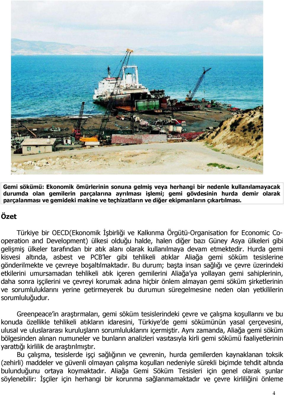 Özet Türkiye bir OEC(Ekonomik İşbirliği ve Kalkınma Örgütü-Organisation for Economic Cooperation and evelopment) ülkesi olduğu halde, halen diğer bazı Güney Asya ülkeleri gibi gelişmiş ülkeler