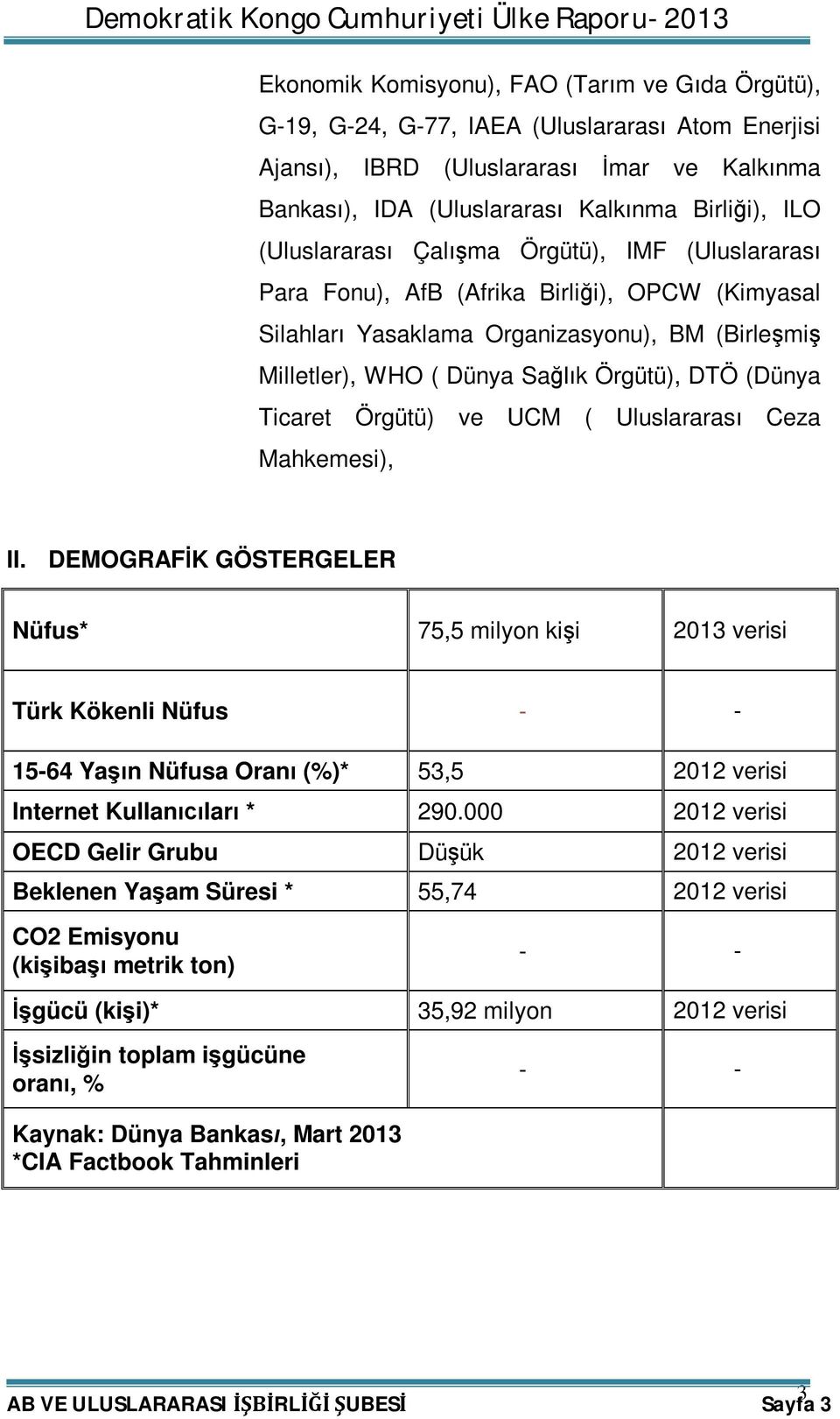 Ticaret Örgütü) ve UCM ( Uluslararası Ceza Mahkemesi), II.