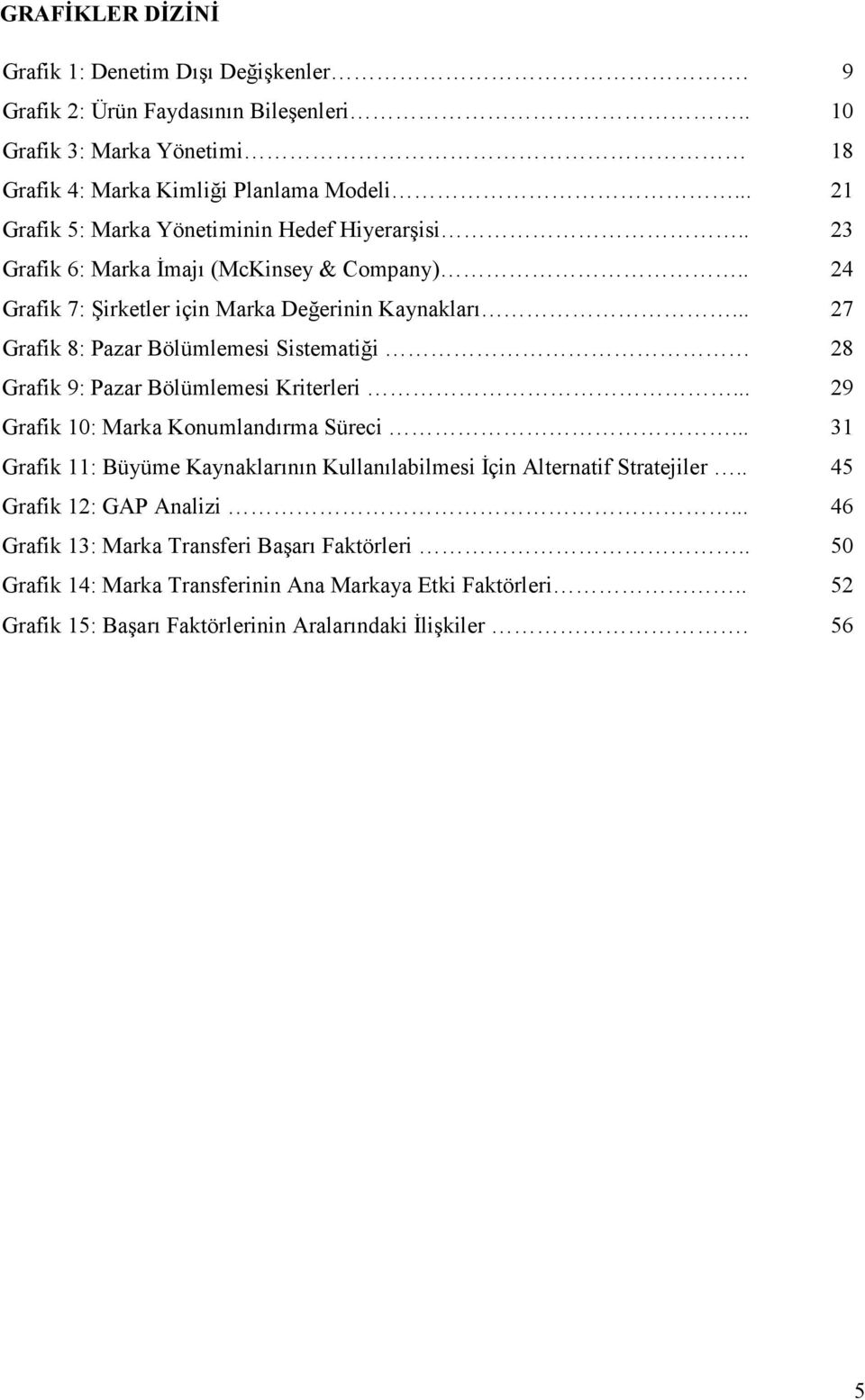 .. Grafik 8: Pazar Bölümlemesi Sistematiği Grafik 9: Pazar Bölümlemesi Kriterleri... Grafik 10: Marka Konumlandırma Süreci.