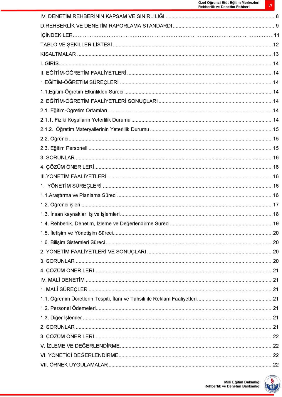 .. 14 2.1.2. Öğretim Materyallerinin Yeterlilik Durumu... 15 2.2. Öğrenci... 15 2.3. Eğitim Personeli... 15 3. SORUNLAR... 16 4. ÇÖZÜM ÖNERİLERİ... 16 III.YÖNETİM FAALİYETLERİ... 16 1.