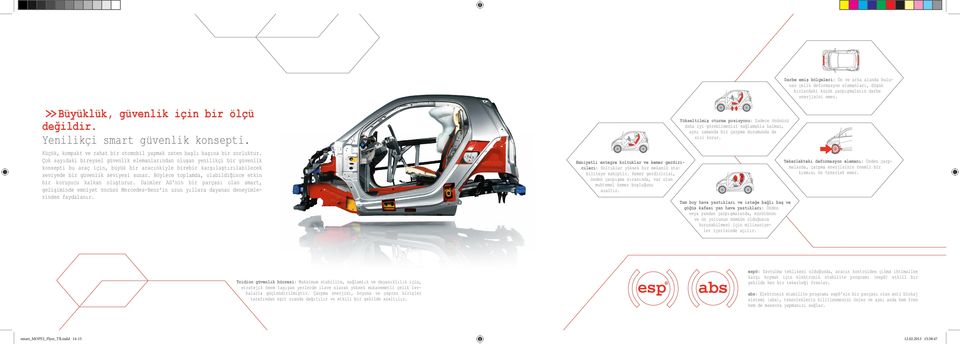 Böylece toplamda, olabildiğince etkin bir koruyucu kalkan oluşturur. Daimler AG'nin bir parçası olan smart, gelişiminde emniyet öncüsü Mercedes-Benz'in uzun yıllara dayanan deneyimlerinden faydalanır.