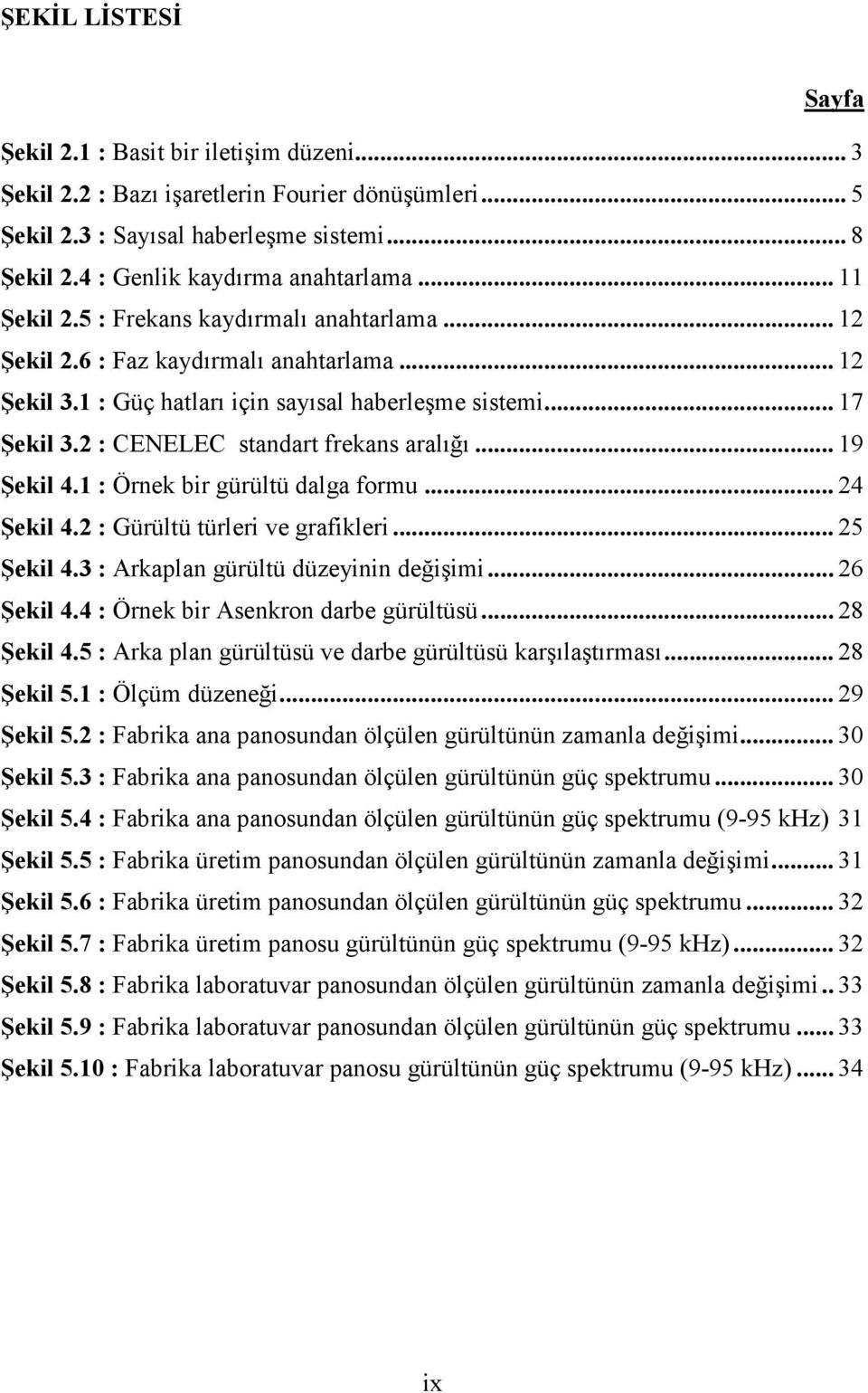 2 : CENELEC standart frekans aralığı... 19 Şekil 4.1 : Örnek bir gürültü dalga formu... 24 Şekil 4.2 : Gürültü türleri ve grafikleri... 25 Şekil 4.3 : Arkaplan gürültü düzeyinin değişimi... 26 Şekil 4.