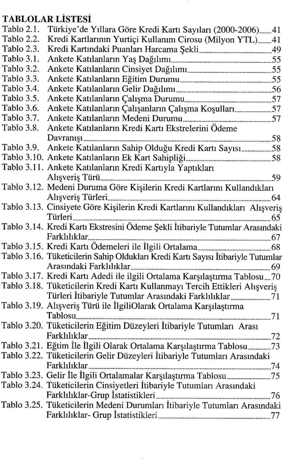 5. Ankete Katılanların Çalışma Durumu 57 Tablo 3.6. Ankete Katılanların Çalışanların Çalışma Koşulları... 57 Tablo 3.7. Ankete Katılanların Medeni Durumu 57 Tablo 3.8.