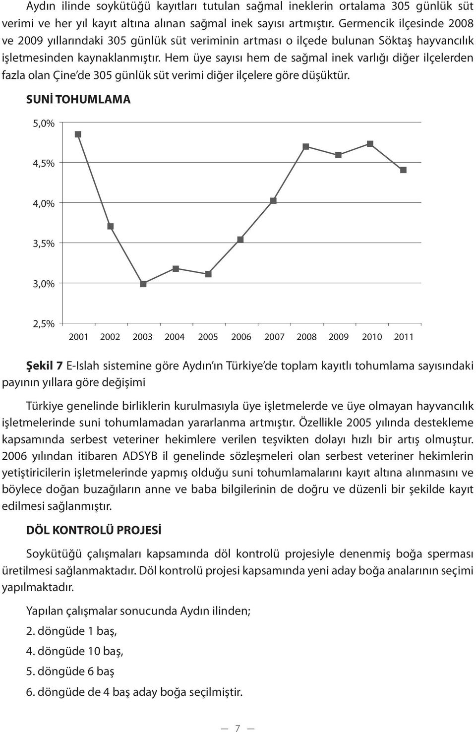 Hem üye sayısı hem de sağmal inek varlığı diğer ilçelerden fazla olan Çine de 305 günlük süt verimi diğer ilçelere göre düşüktür.