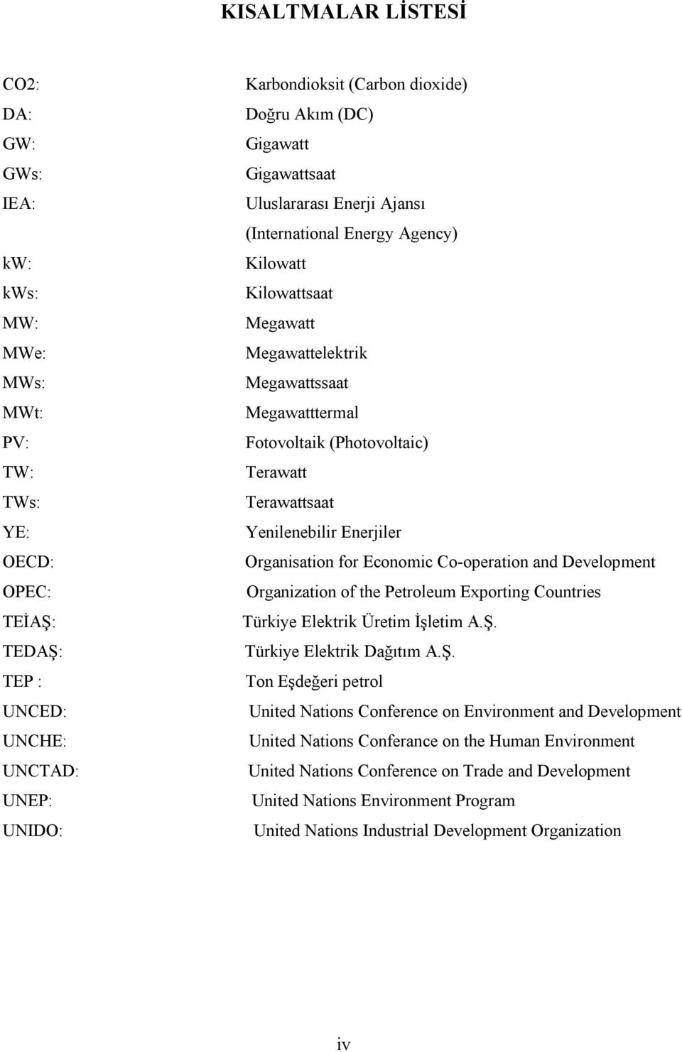 Terawattsaat Yenilenebilir Enerjiler Organisation for Economic Co-operation and Development Organization of the Petroleum Exporting Countries Türkiye Elektrik Üretim İşletim A.Ş.