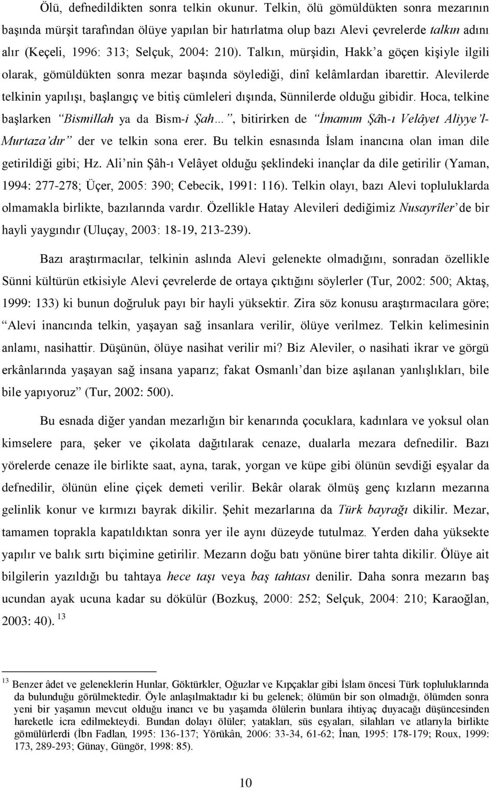 Talkın, mürģidin, Hakk a göçen kiģiyle ilgili olarak, gömüldükten sonra mezar baģında söylediği, dinî kelâmlardan ibarettir.