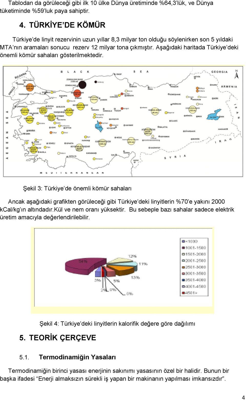 Aşağıdaki haritada Türkiye deki önemli kömür sahaları gösterilmektedir.