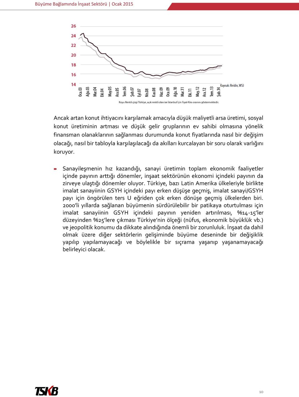 Sanayileşmenin hız kazandığı, sanayi üretimin toplam ekonomik faaliyetler içinde payının arttığı dönemler, inşaat sektörünün ekonomi içindeki payının da zirveye ulaştığı dönemler oluyor.