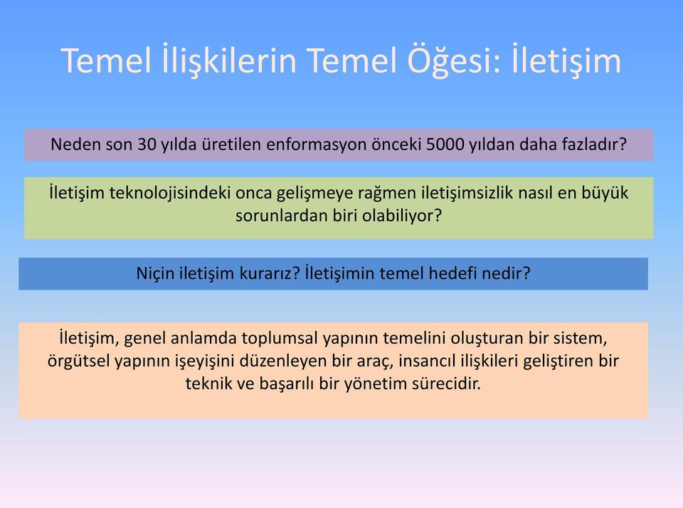 Niçin iletişim kurarız? İletişimin temel hedefi nedir?