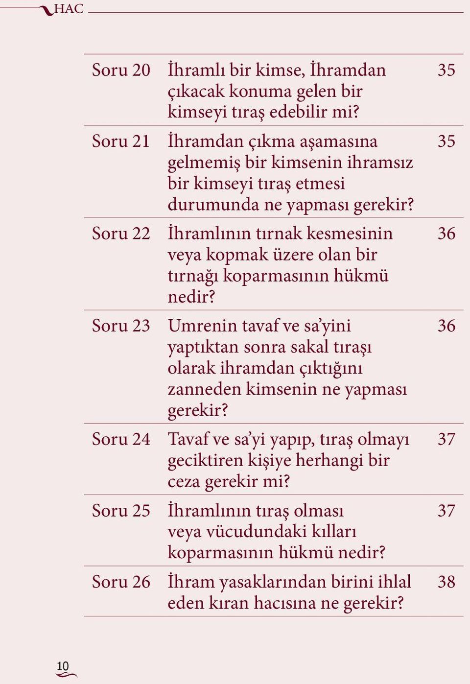 Soru 22 İhramlının tırnak kesmesinin veya kopmak üzere olan bir tırnağı koparmasının hükmü nedir?