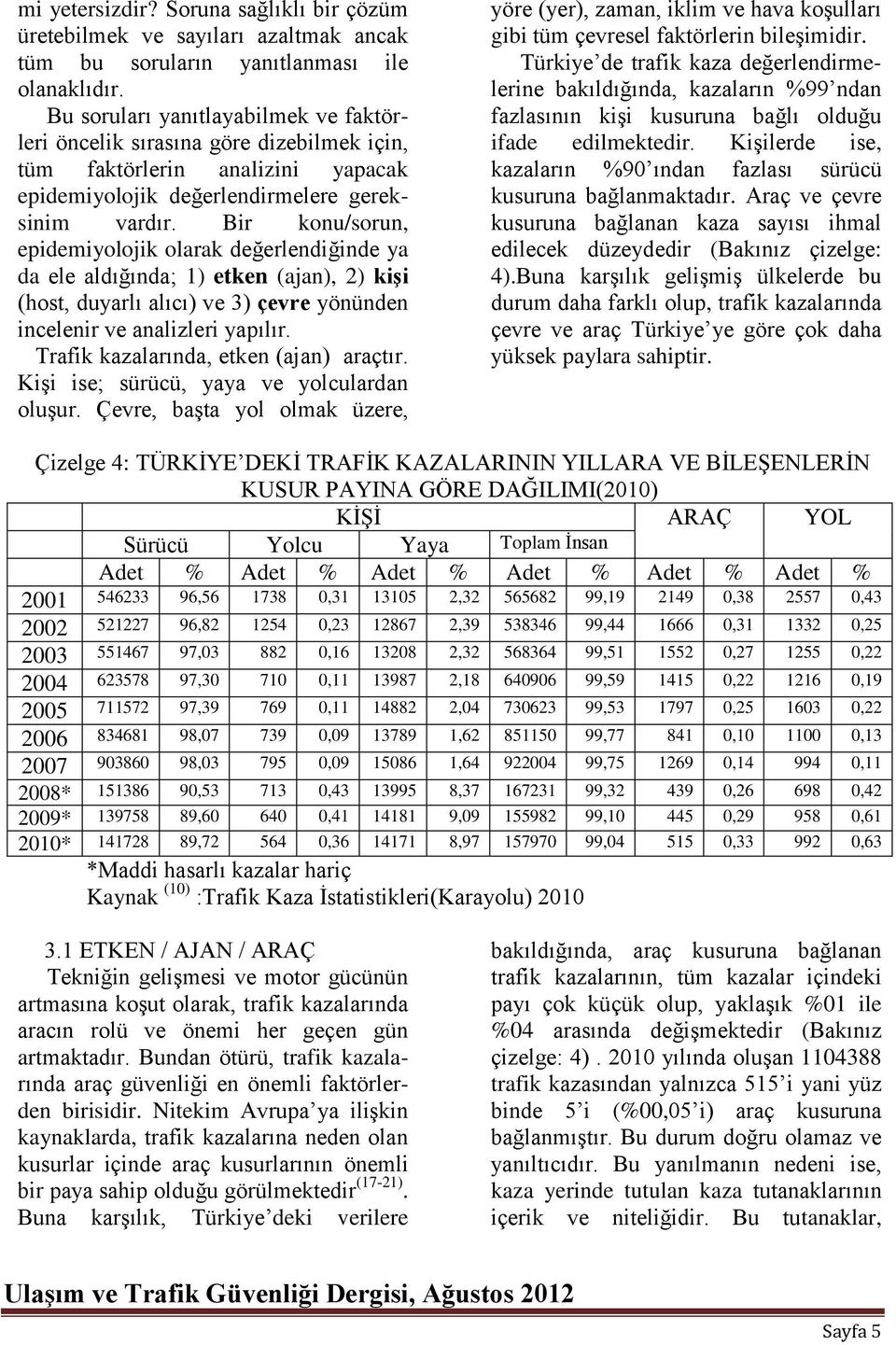 Bir konu/sorun, epidemiyolojik olarak değerlendiğinde ya da ele aldığında; 1) etken (ajan), 2) kişi (host, duyarlı alıcı) ve 3) çevre yönünden incelenir ve analizleri yapılır.