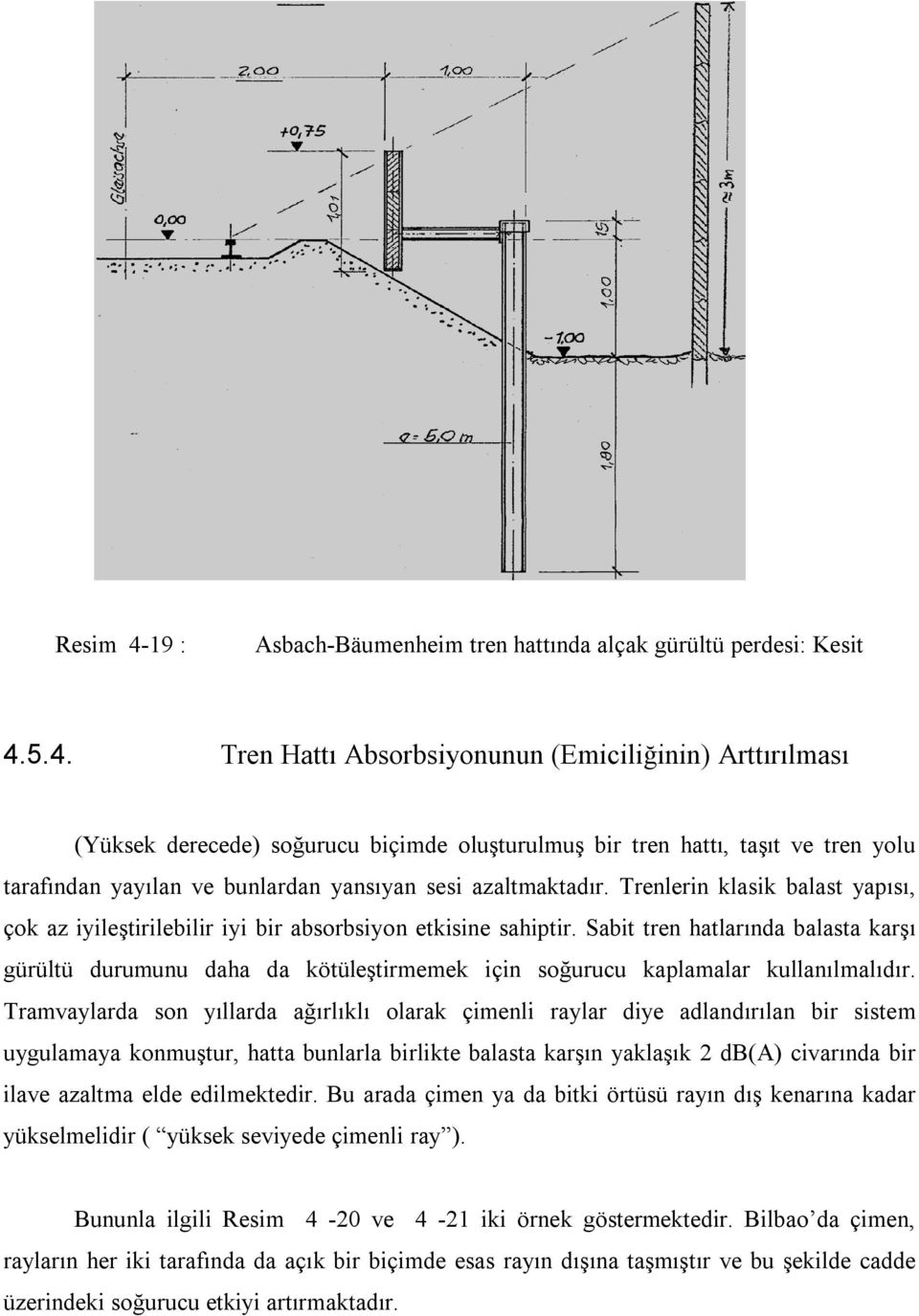 5.4. Tren Hattı Absorbsiyonunun (Emiciliğinin) Arttırılması (Yüksek derecede) soğurucu biçimde oluşturulmuş bir tren hattı, taşıt ve tren yolu tarafından yayılan ve bunlardan yansıyan sesi