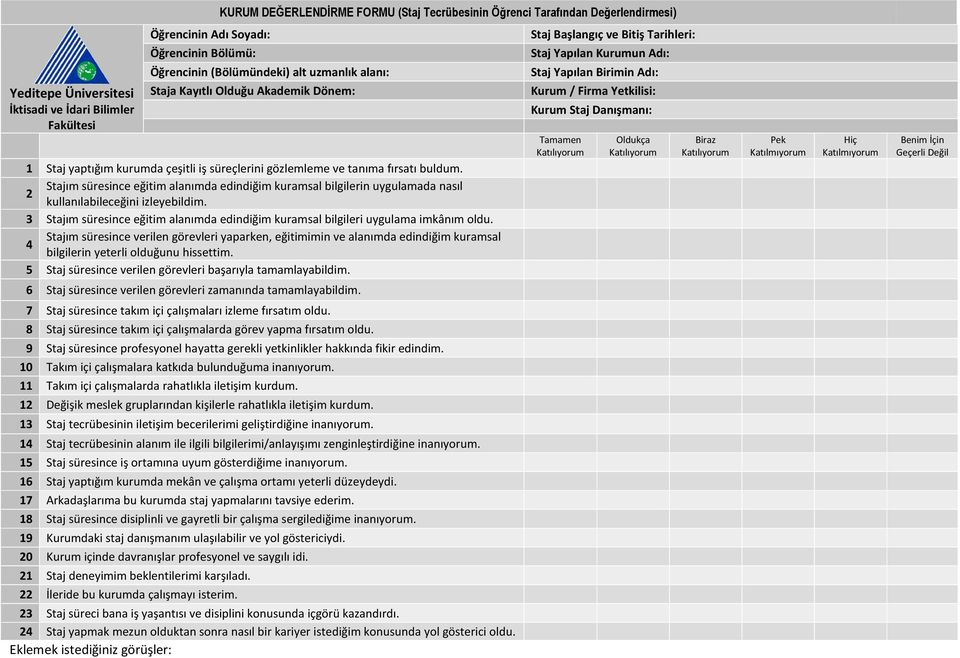 Stajım süresince eğitim alanımda edindiğim kuramsal bilgilerin uygulamada nasıl 2 kullanılabileceğini izleyebildim.