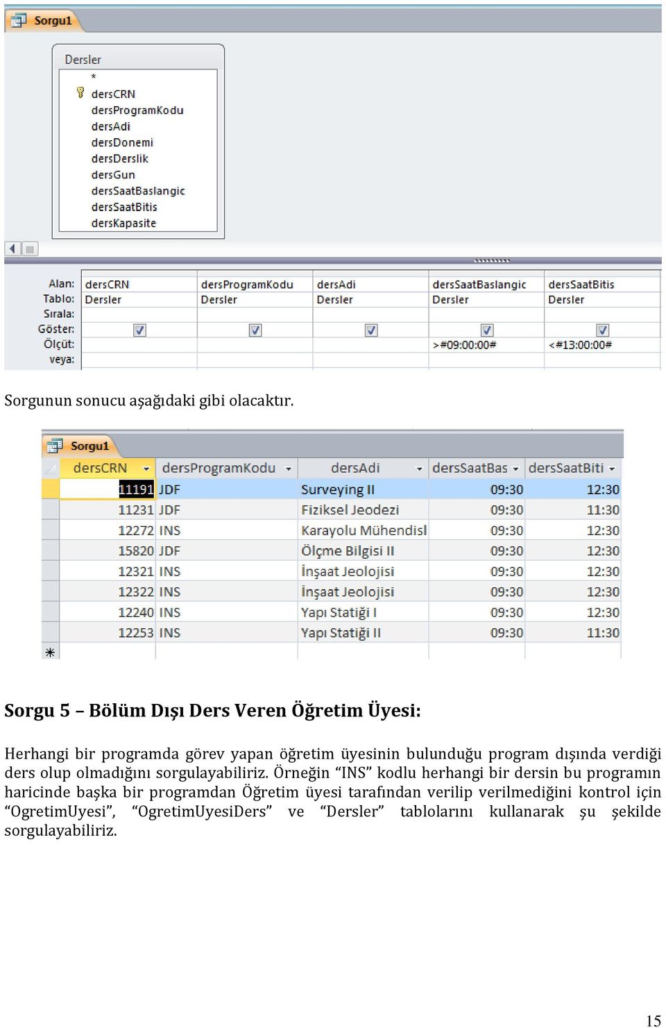 program dışında verdiği ders olüp olmadığını sorgülayabiliriz.