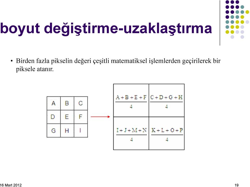 çeşitli matematiksel işlemlerden