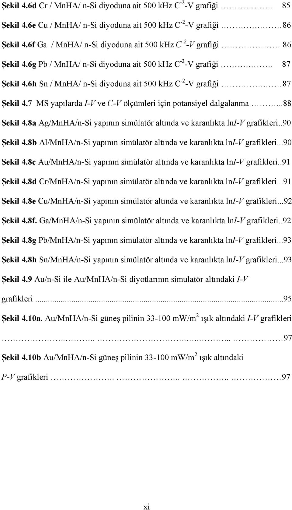 87 Şekil 4.7 MS yapılarda I-V ve C-V ölçümleri için potansiyel dalgalanma...88 Şekil 4.8a Ag/MnHA/n-Si yapının simülatör altında ve karanlıkta lni-v grafikleri..90 Şekil 4.