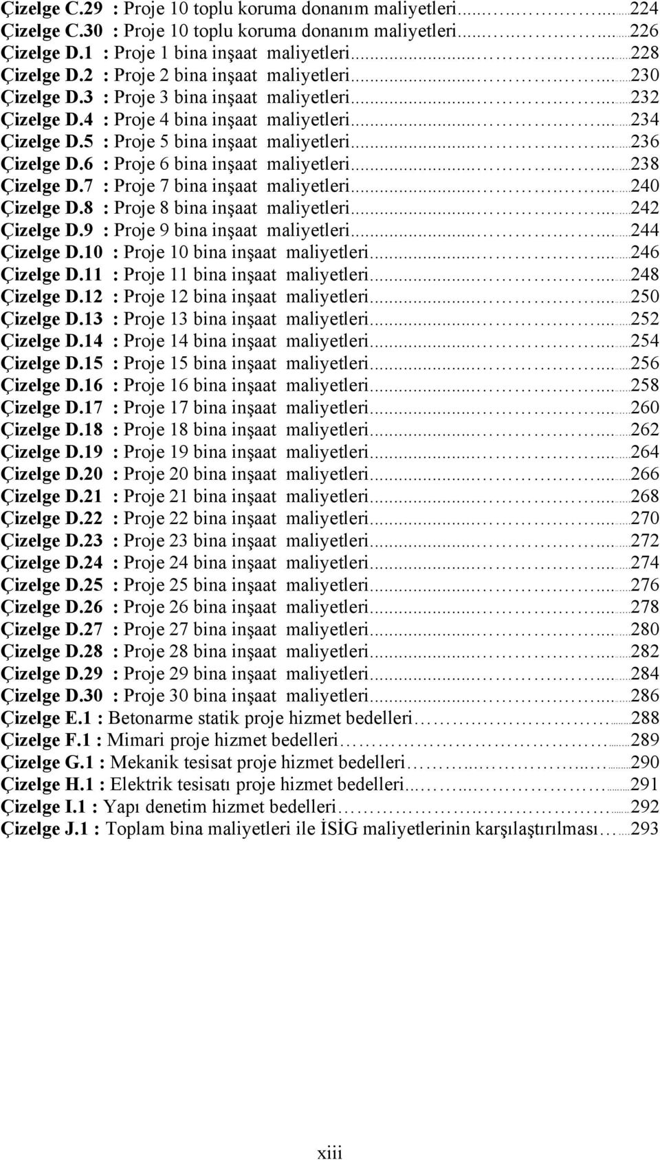 5 : Proje 5 bina inşaat maliyetleri........236 Çizelge D.6 : Proje 6 bina inşaat maliyetleri........238 Çizelge D.7 : Proje 7 bina inşaat maliyetleri........240 Çizelge D.