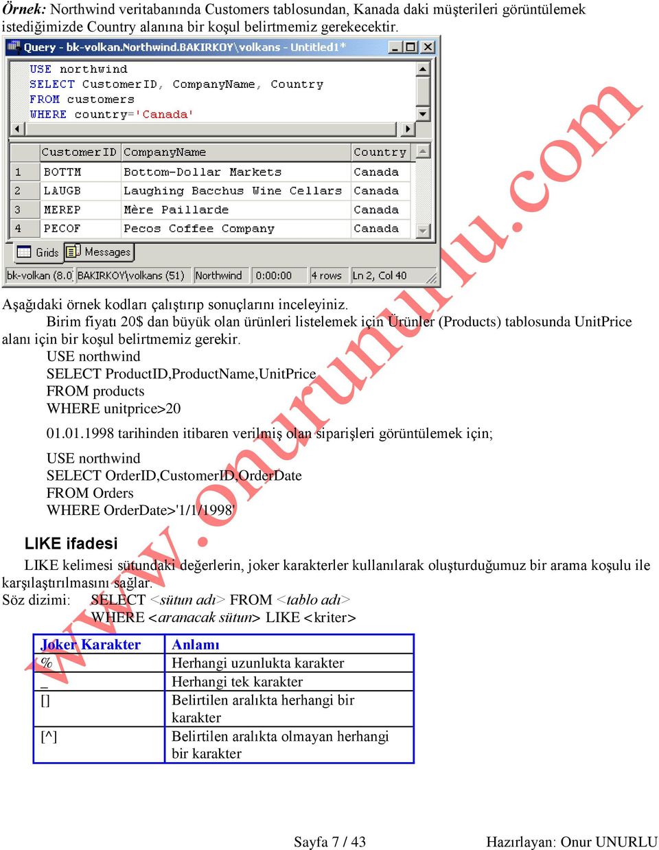 SELECT ProductID,ProductName,UnitPrice FROM products WHERE unitprice>20 01.