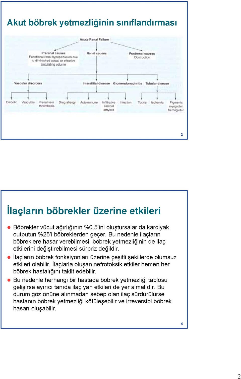 İlaçların böbrek fonksiyonları üzerine çeşitli şekillerde olumsuz etkileri olabilir. İlaçlarla oluşan nefrotoksik etkiler hemen her böbrek hastalığını taklit edebilir.