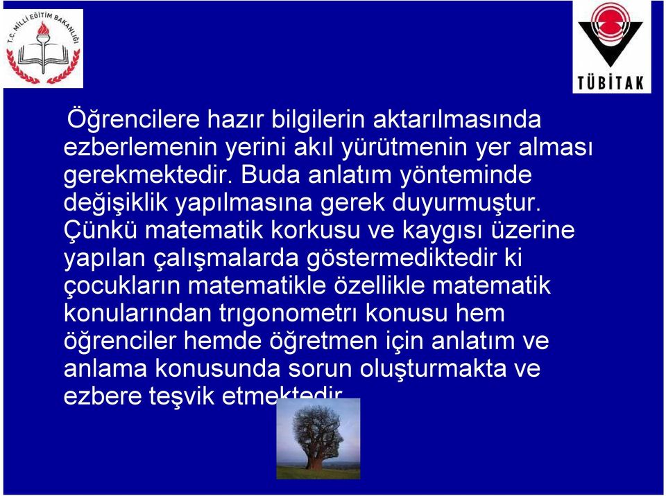 Çünkü matematik korkusu ve kaygısı üzerine yapılan çalışmalarda göstermediktedir ki çocukların matematikle