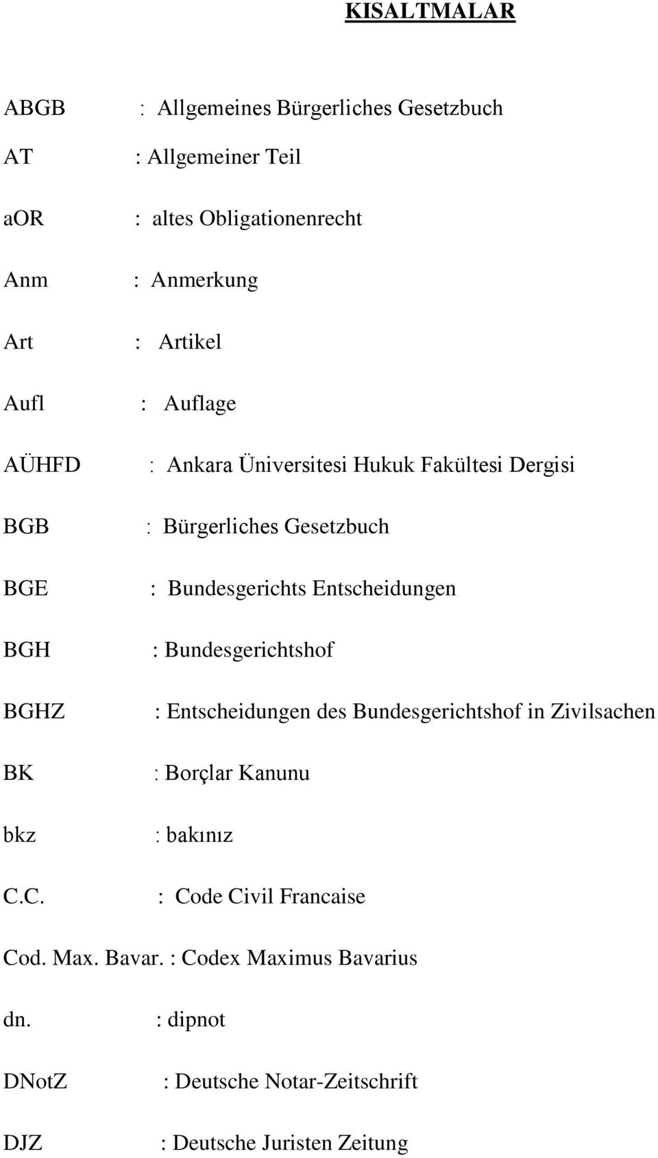 Üniversitesi Hukuk Fakültesi Dergisi : Bürgerliches Gesetzbuch : Bundesgerichts Entscheidungen : Bundesgerichtshof : Entscheidungen