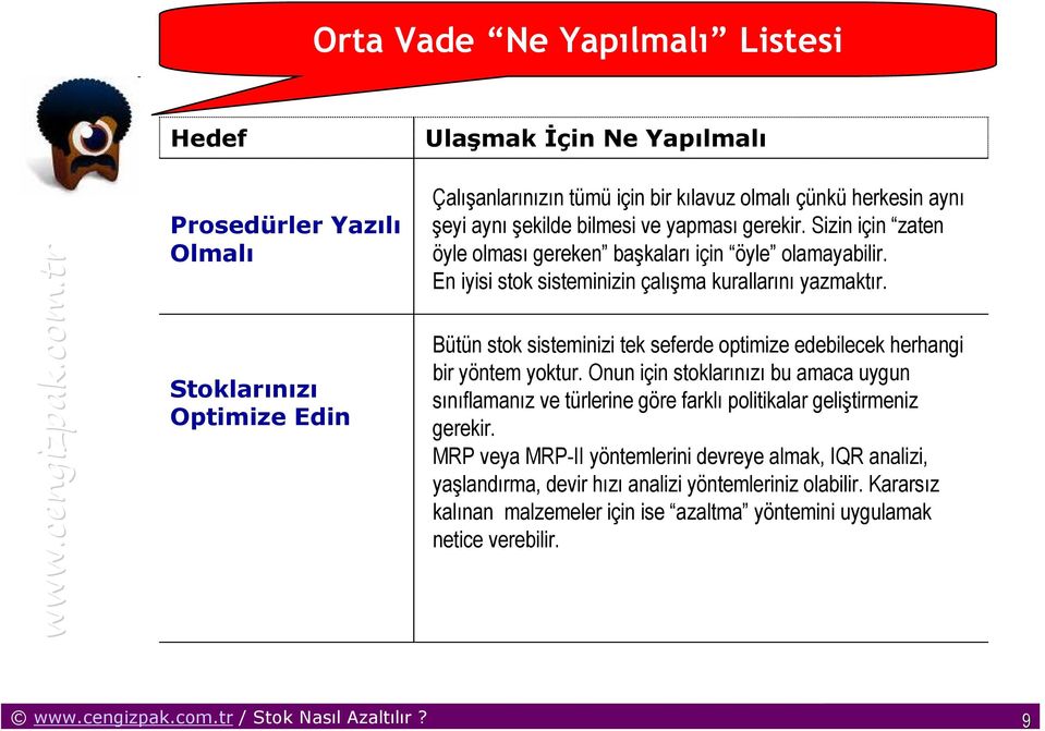 aynı şekilde bilmesi ve yapması gerekir. Sizin için zaten öyle olması gereken başkaları için öyle olamayabilir. En iyisi stok sisteminizin çalışma kurallarını yazmaktır.