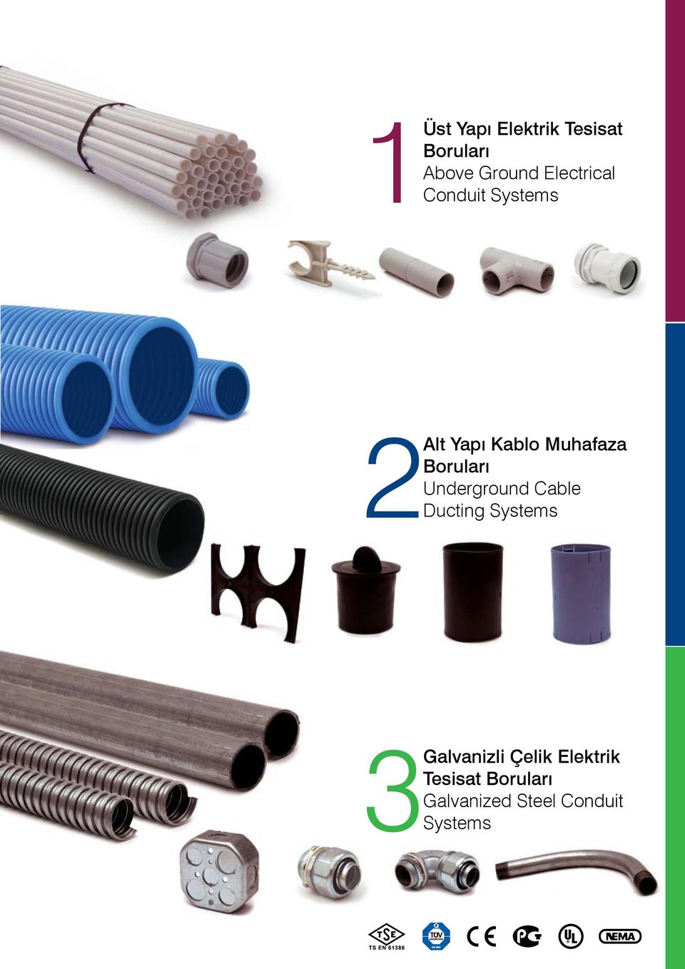 Boruları Underground Cable Ducting Systems 3Galvanizli