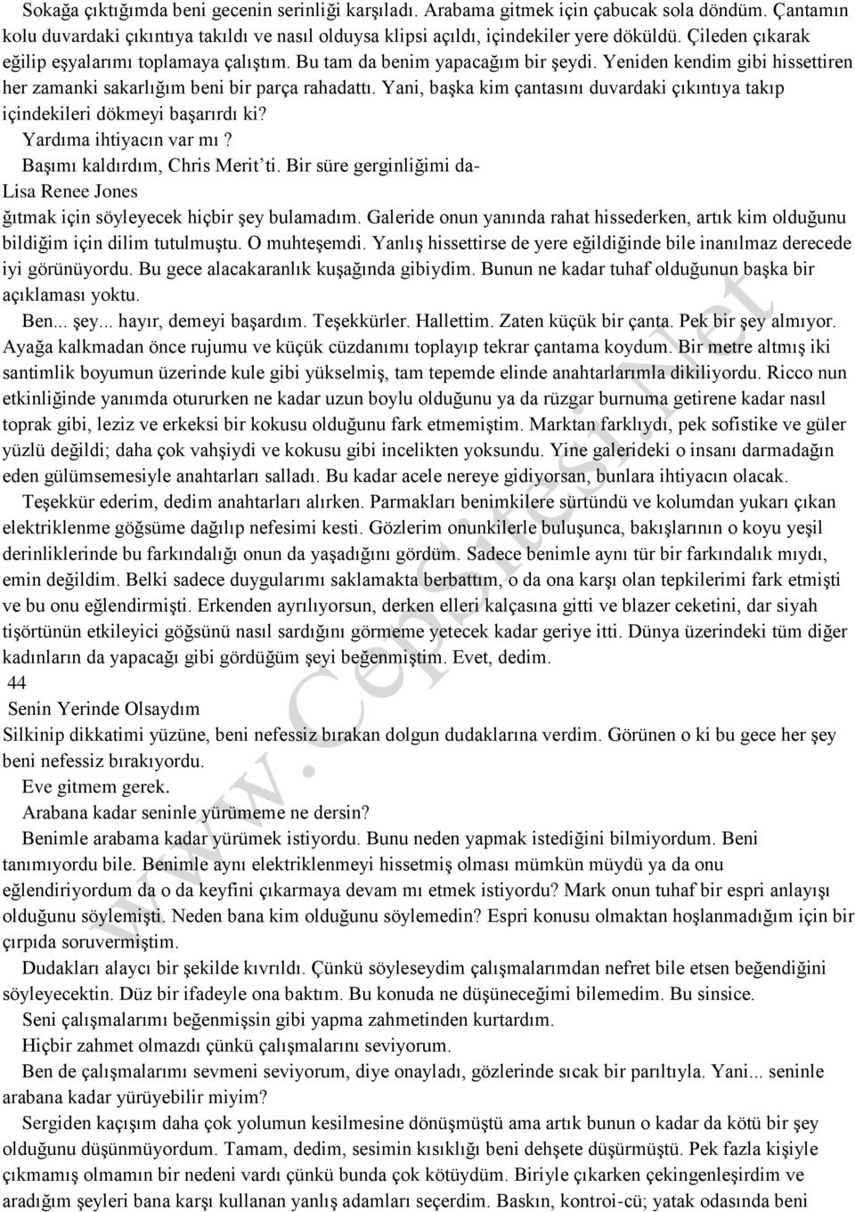 Yani, başka kim çantasını duvardaki çıkıntıya takıp içindekileri dökmeyi başarırdı ki? Yardıma ihtiyacın var mı? Başımı kaldırdım, Chris Merit ti.