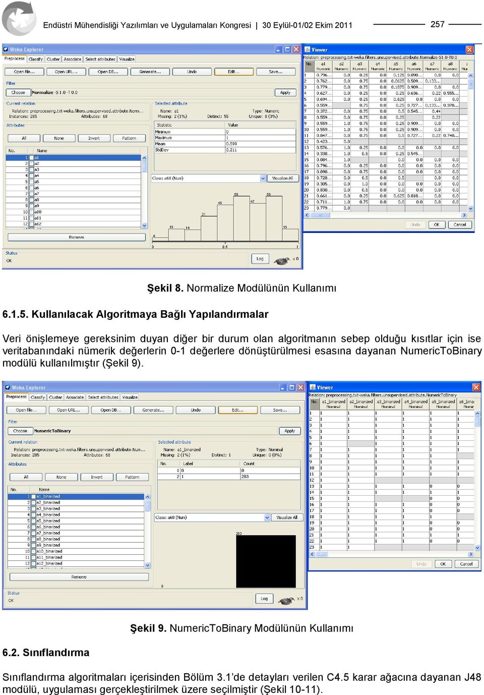 NumericToBinary modülü kullanılmıģtır (ġekil 9). 6.2. Sınıflandırma ġekil 9.