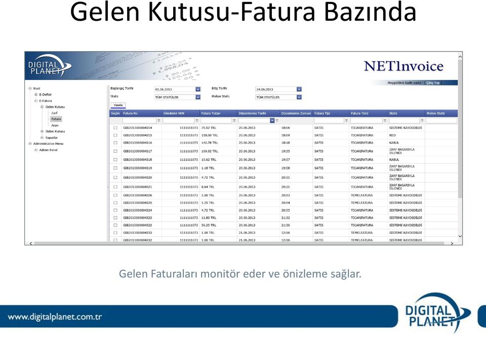 Faturaları monitör