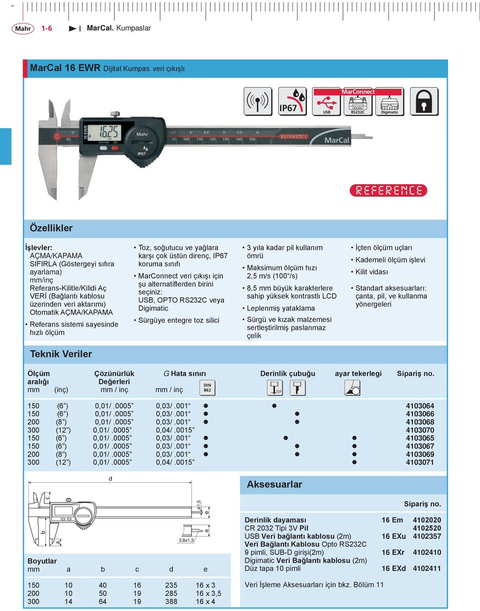 toz silici 3 yıl kdr pil kullnım ömrü Mksimum ölçüm hızı 2,5 m/s (100 /s) 8,5 mm üyük krkterlere ship yüksek kontrstlı LCD Leplenmiş ytklm Sürgü ve kızk mlzemesi sertleştirilmiş pslnmz çelik İçten