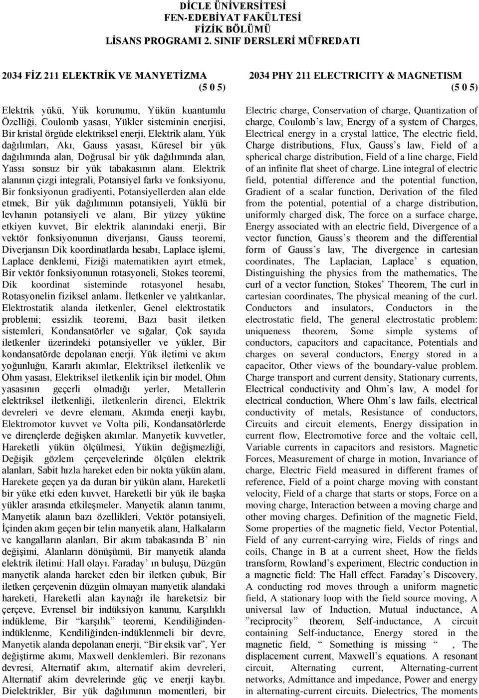 enerji, Elektrik alanı, Yük dağılımları, Akı, Gauss yasası, Küresel bir yük dağılımında alan, Doğrusal bir yük dağılımında alan, Yassı sonsuz bir yük tabakasının alanı.