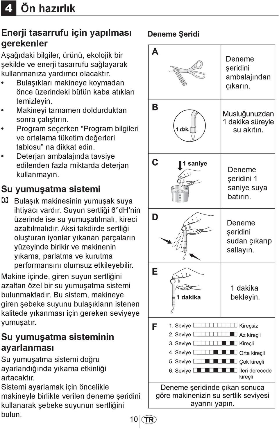 Program seçerken Program bilgileri ve ortalama tüketim değerleri tablosu na dikkat edin. Deterjan ambalajında tavsiye edilenden fazla miktarda deterjan kullanmayın.