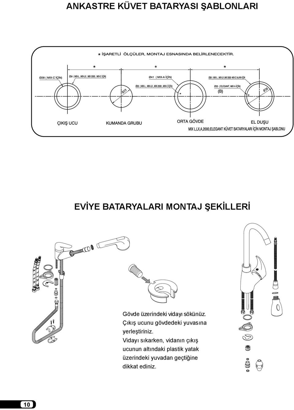 Çıkış ucunu gövdedeki yuvasına yerleştiriniz.