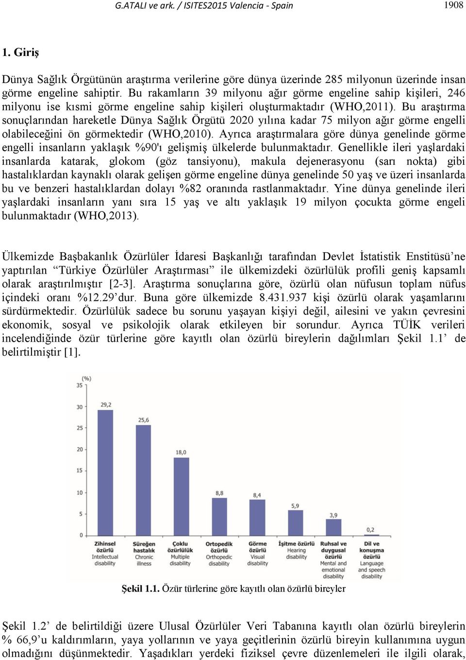 Bu araştırma sonuçlarından hareketle Dünya Sağlık Örgütü 2020 yılına kadar 75 milyon ağır görme engelli olabileceğini ön görmektedir (WHO,2010).