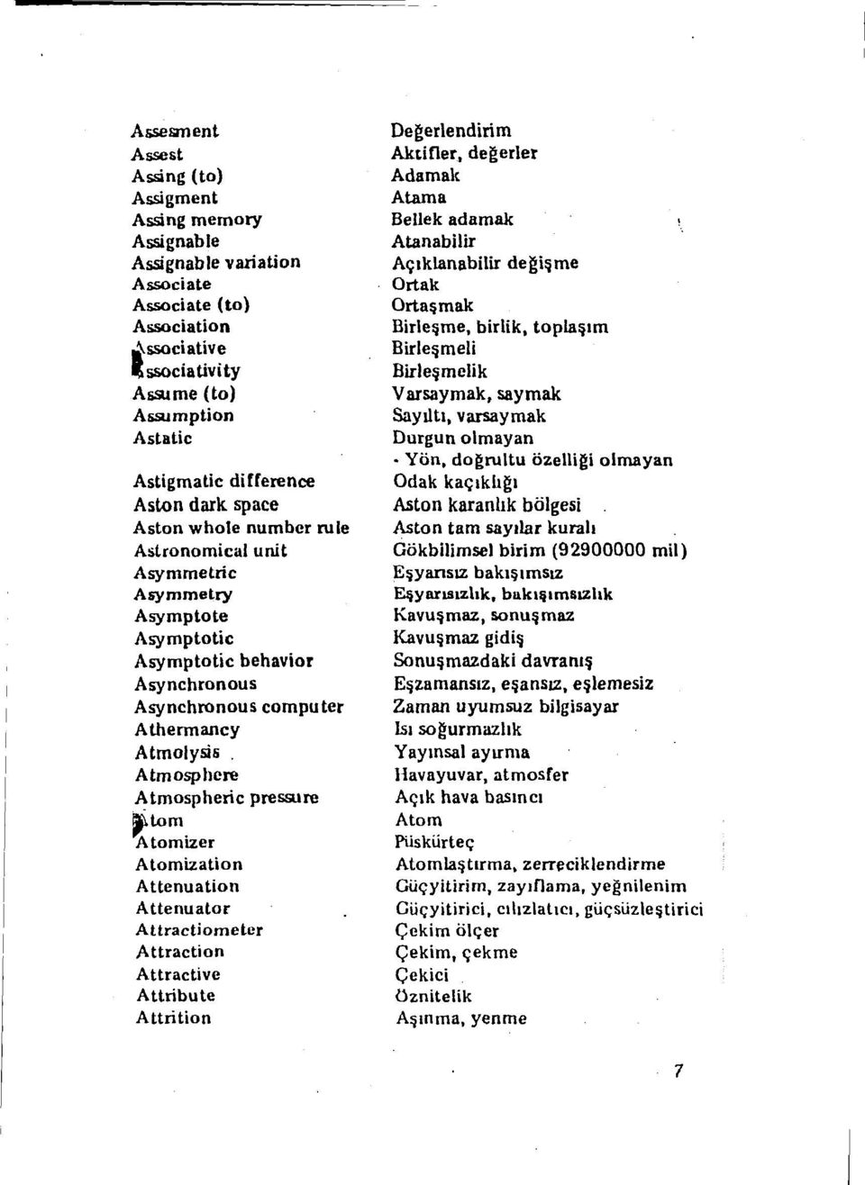 space Aston whole number rule Astronomical unit Asymmetric Asymmetry Asymptote Asymptotic Asymptotic behavior AsynChronous Asynchronous computer Athermancy Atmolysis.