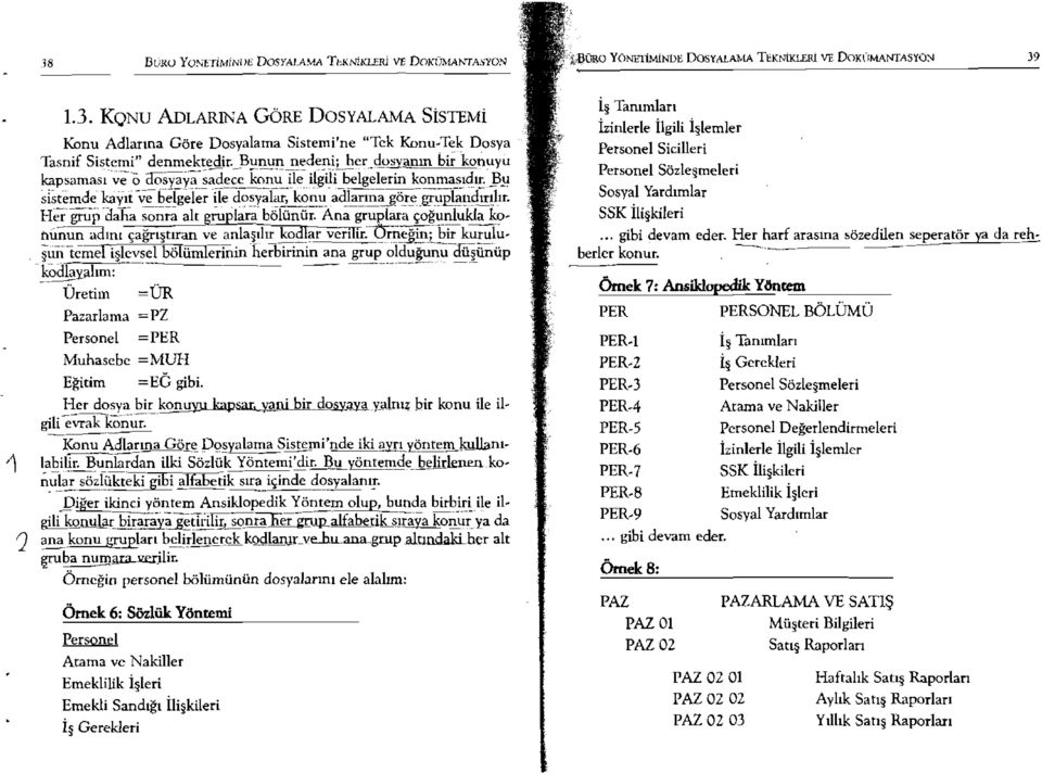 Hergrupdaha sonra alt grupi~rabölünür. Ana gruplara çoğunlukla ko ~iinun adını çağrıştıran ve anlaşılır kodlar verilir. Örii<:ğirıi..!:ir k:ı!