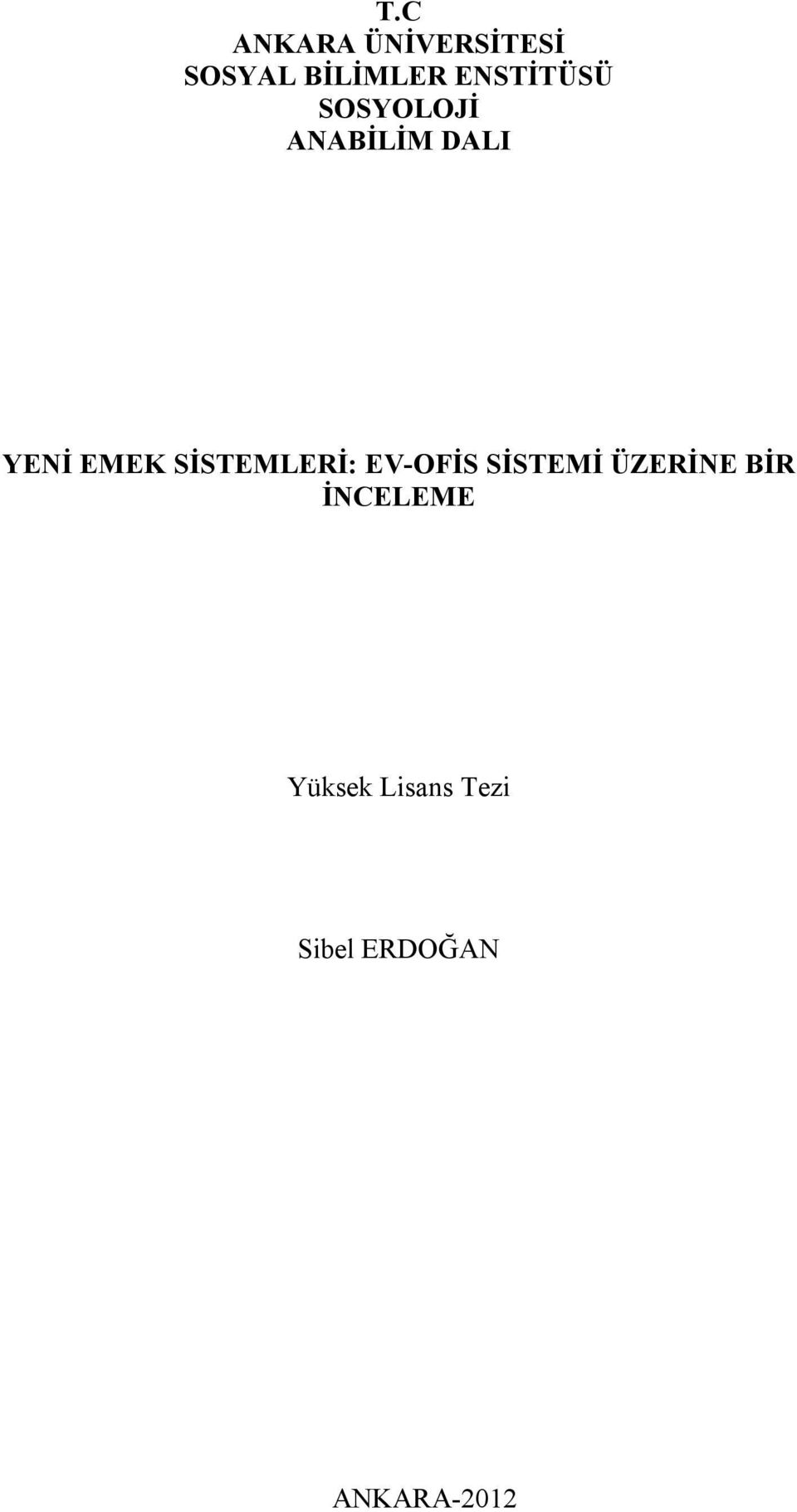 SİSTEMLERİ: EV-OFİS SİSTEMİ ÜZERİNE BİR